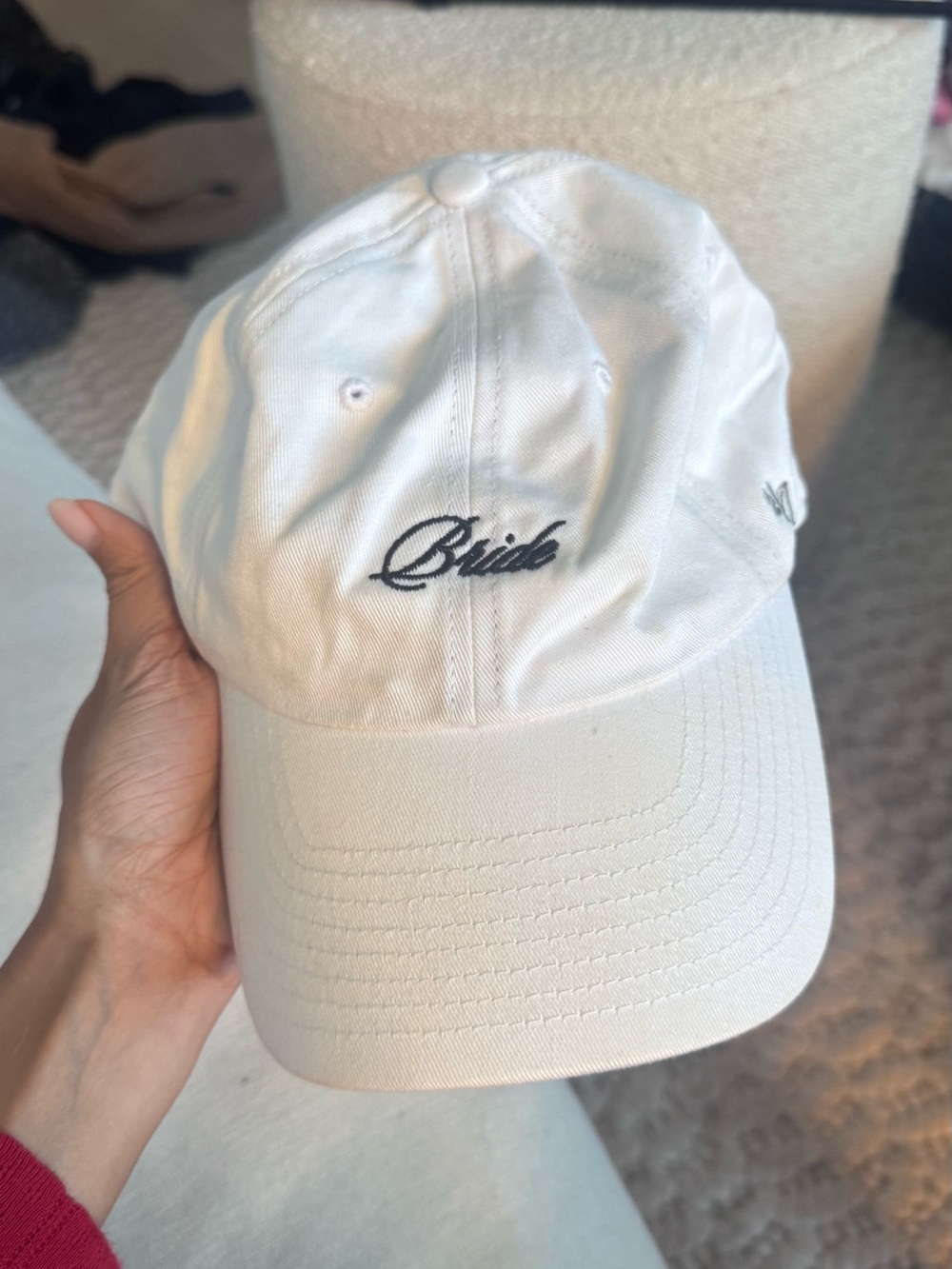 White 'Bride' Embroidered Baseball Cap -47